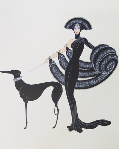 Erte donna con levriero - :,